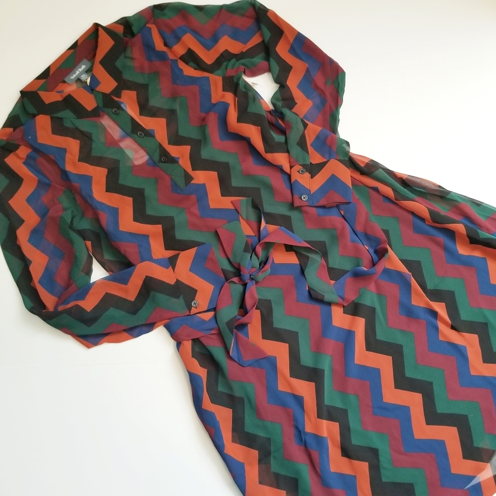 Modcloth Chevron Print A Fine Design Shirt Dress - Picture 5 of 8